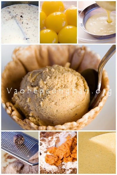 Cách làm kem Bí Ngô hương Vani thơm ngọt1