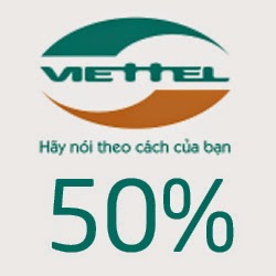 Viettel khuyến mãi 50% giá trị thẻ nạp ngày 22/05/2015