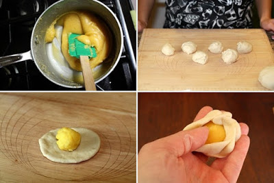 Cách làm bánh bao kim sa nhân trứng sữa 3